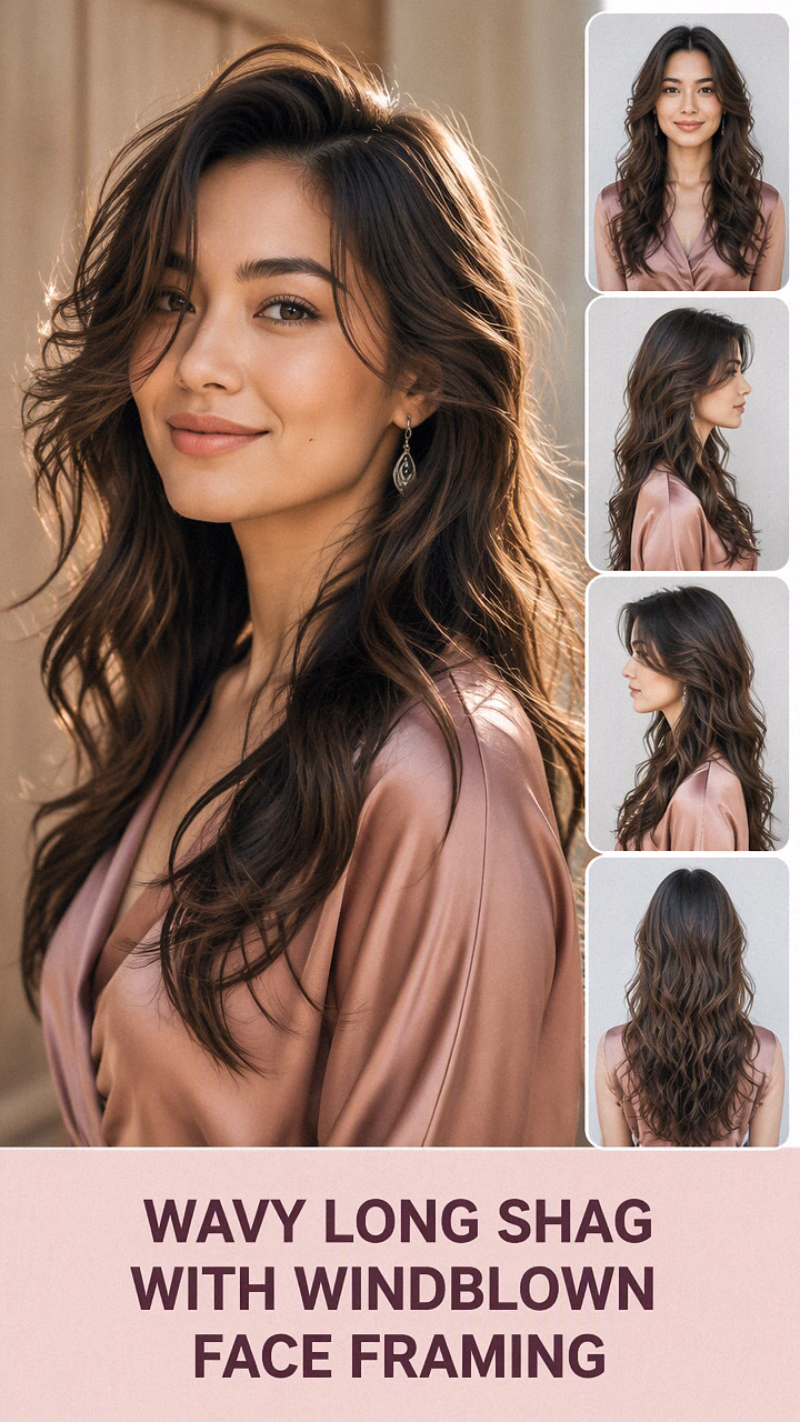 Wavy Long Shag With Windblown Face Framing