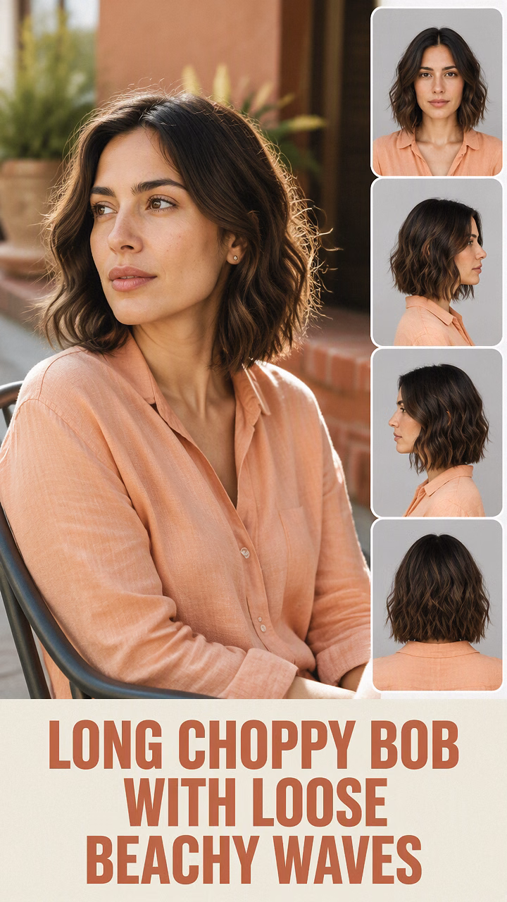 Long Choppy Bob With Loose Beachy Waves