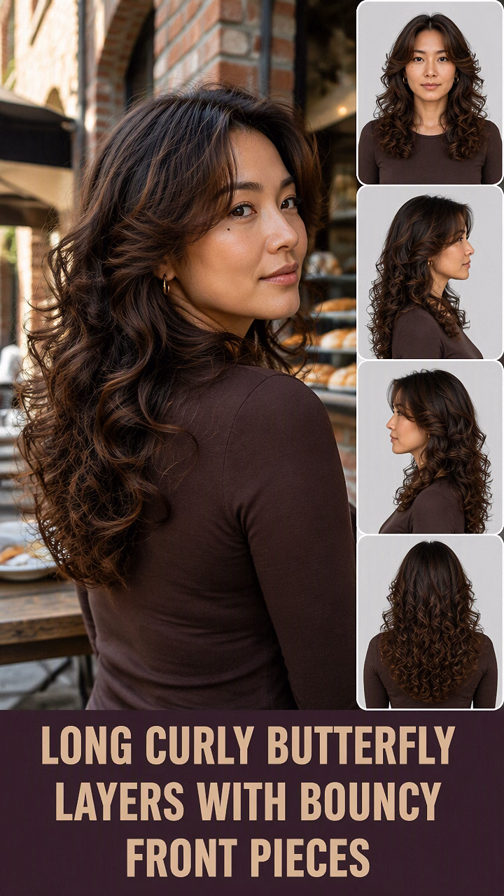 Long Curly Butterfly Layers With Bouncy Front Pieces
