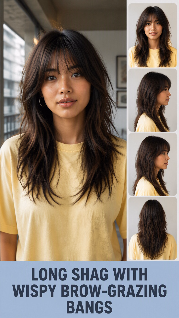 Long Shag With Wispy Brow-Grazing Bangs