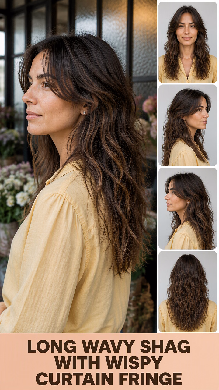 Long Wavy Shag With Wispy Curtain Fringe