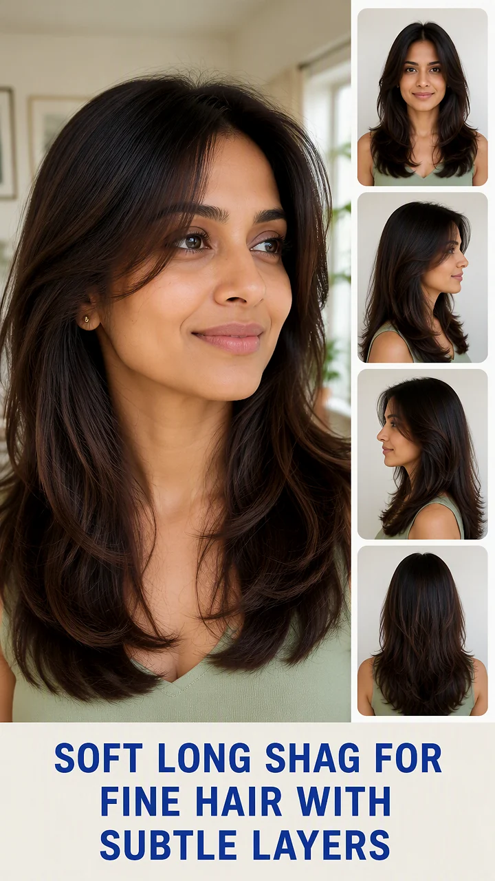 Soft Long Shag For Fine Hair With Subtle Layers