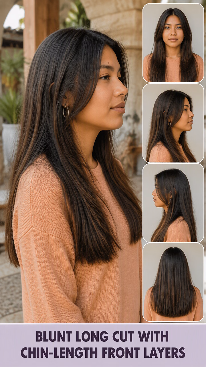 Blunt Long Cut With Chin-Length Front Layers