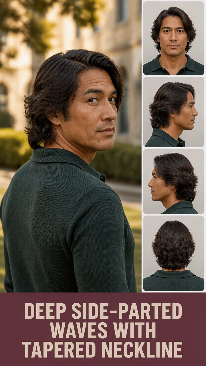 Deep Side-Parted Waves With Tapered Neckline
