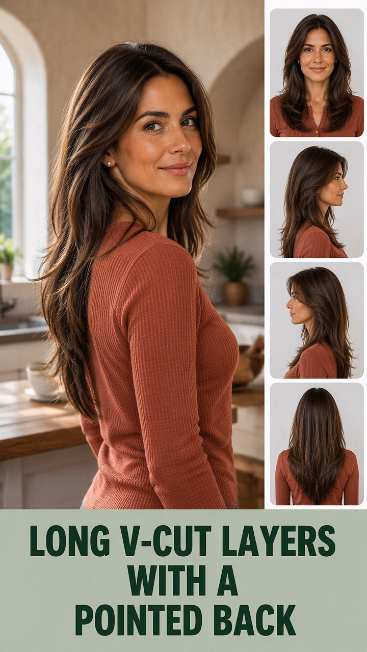 Long V-Cut Layers With A Pointed Back