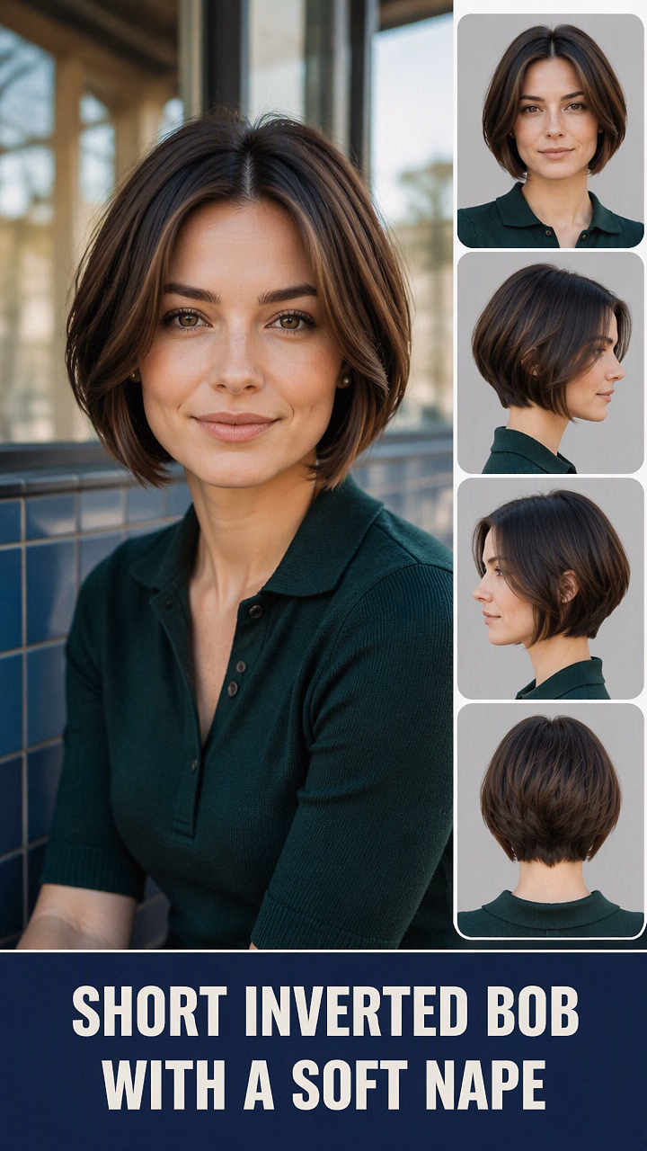Short Inverted Bob With A Soft Nape