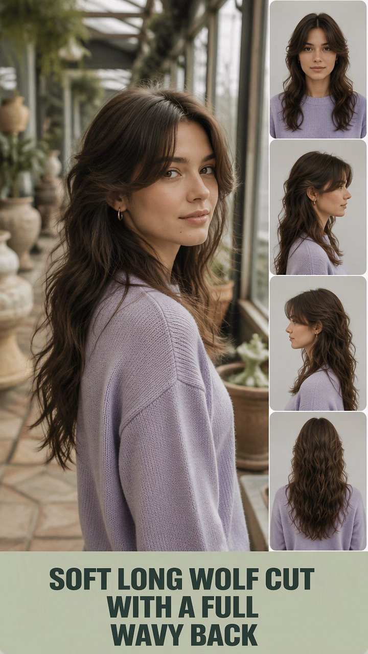 Soft Long Wolf Cut With A Full Wavy Back