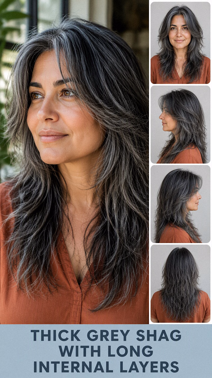 Thick Grey Shag With Long Internal Layers