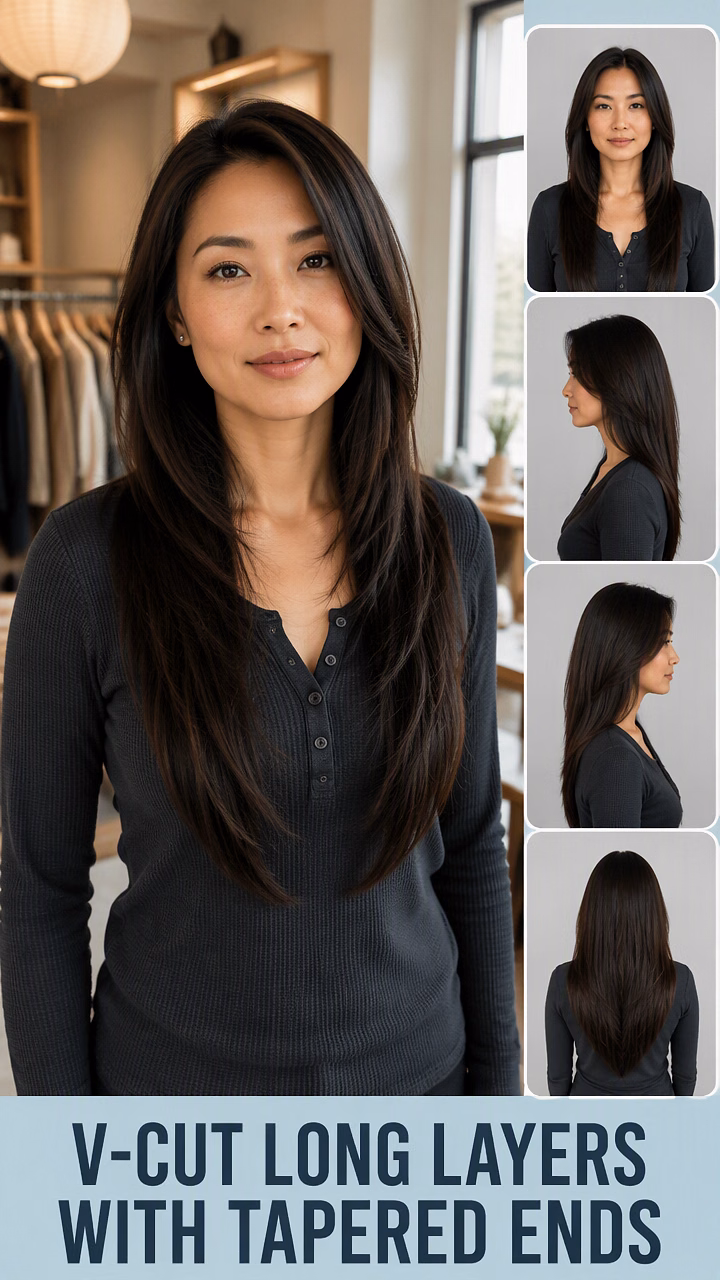 V-Cut Long Layers With Tapered Ends
