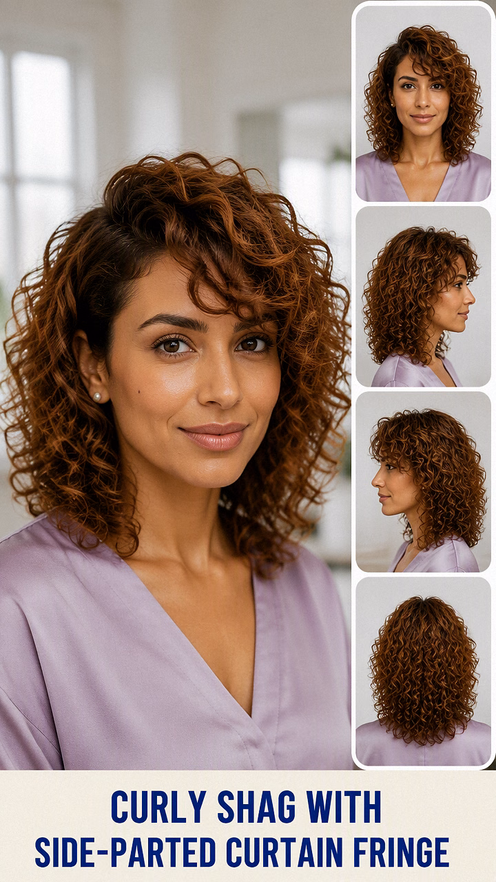 Curly Shag With Side-Parted Curtain Fringe