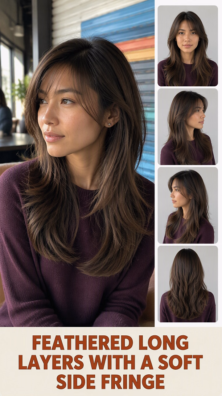 Feathered Long Layers With A Soft Side Fringe
