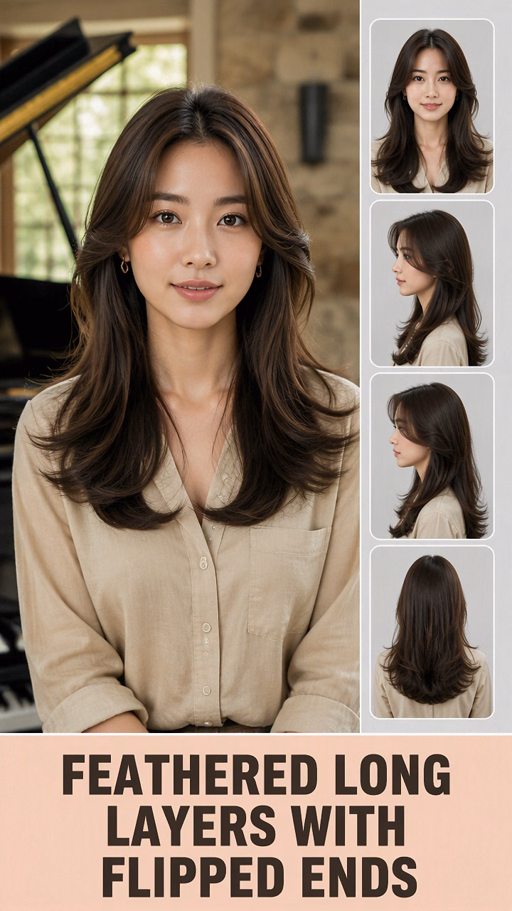 Feathered Long Layers With Flipped Ends