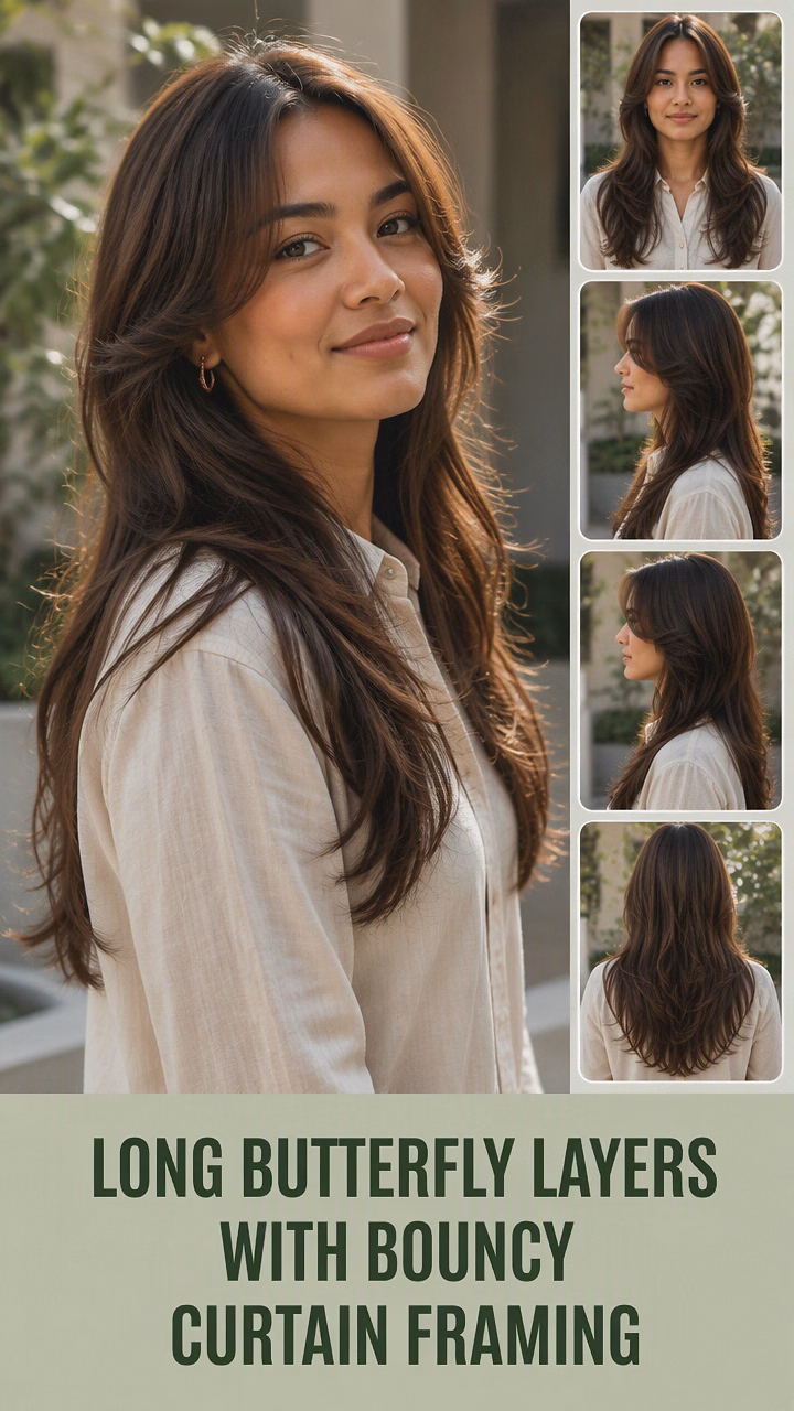 Long Butterfly Layers With Bouncy Curtain Framing