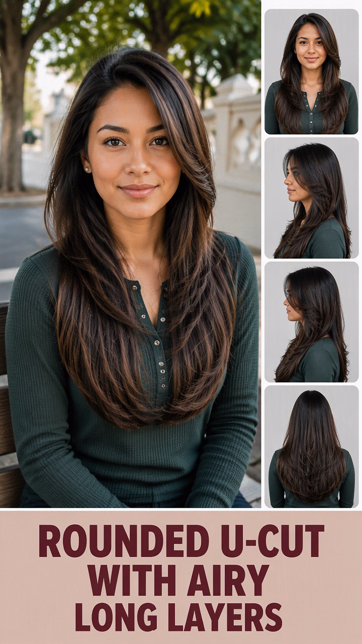 Rounded U-Cut With Airy Long Layers