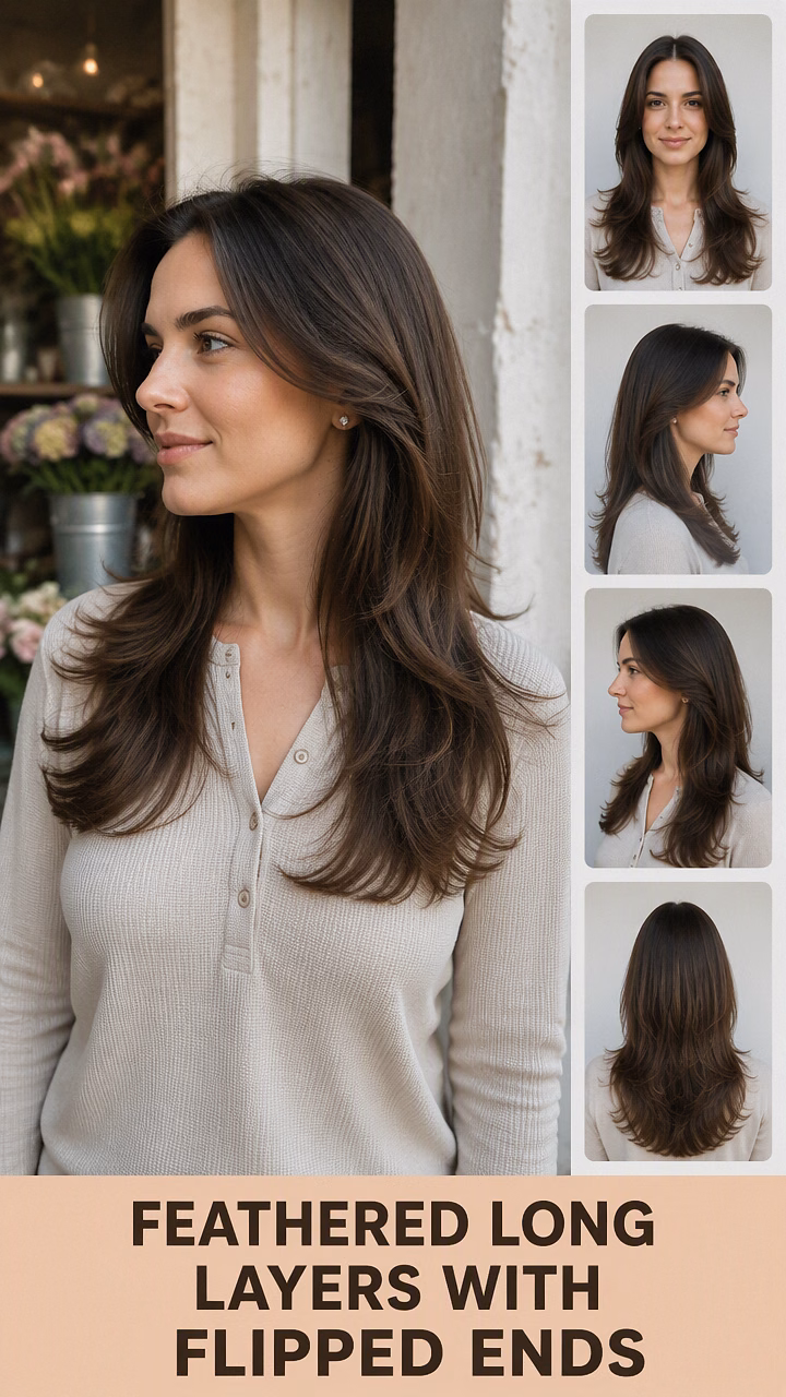 Feathered Long Layers With Flipped Ends