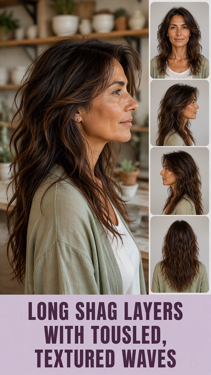 Long Shag Layers With Tousled, Textured Waves