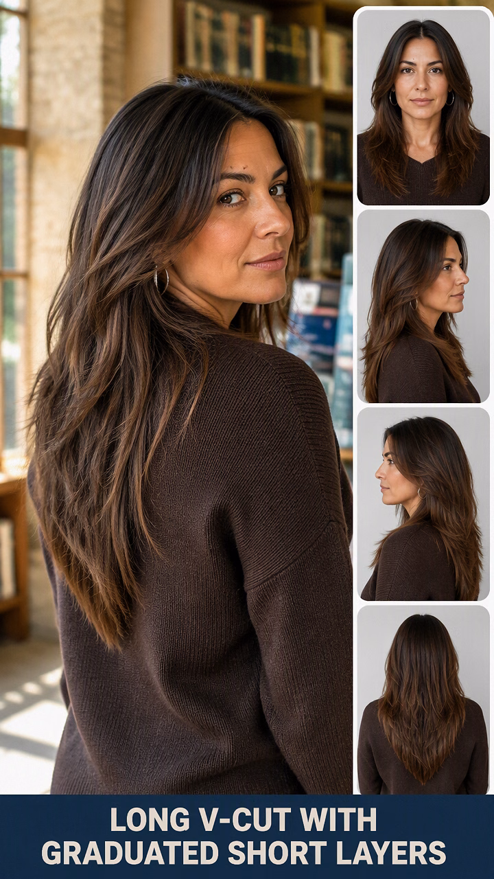 Long V-Cut With Graduated Short Layers