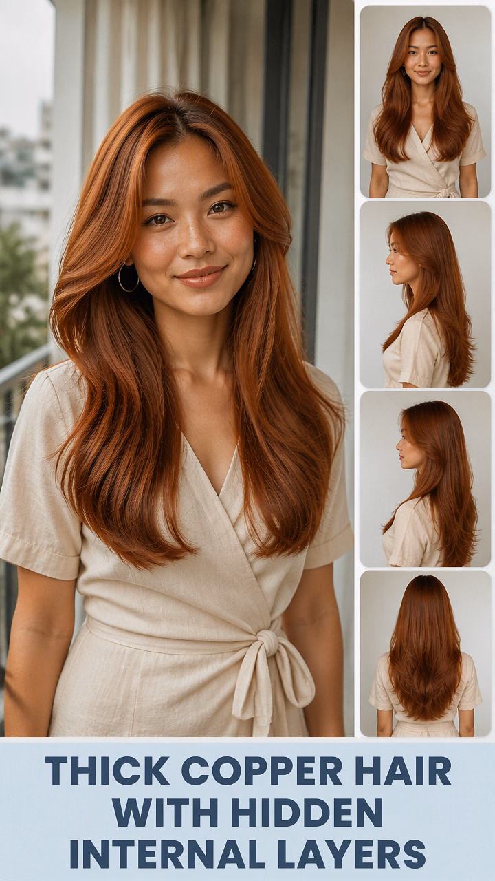 Thick Copper Hair With Hidden Internal Layers