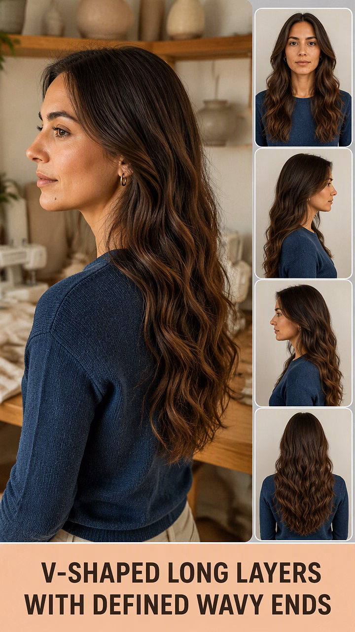 V-Shaped Long Layers With Defined Wavy Ends
