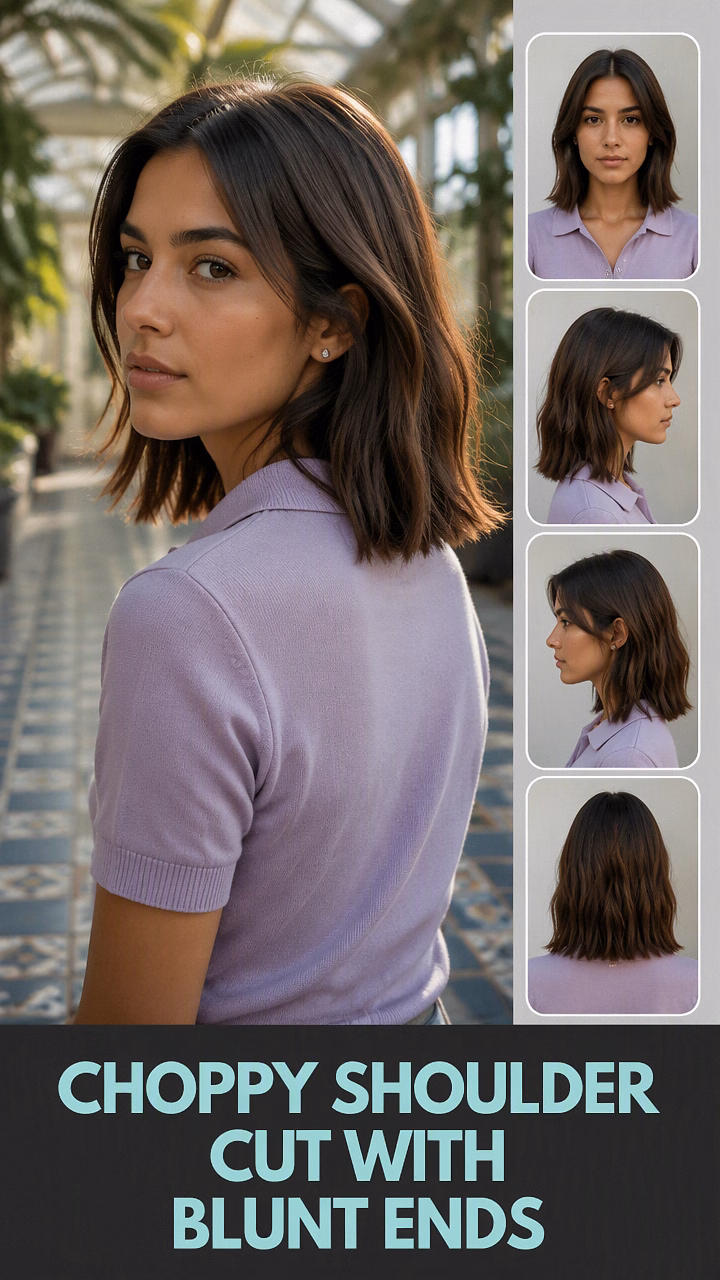 Choppy Shoulder Cut With Blunt Ends