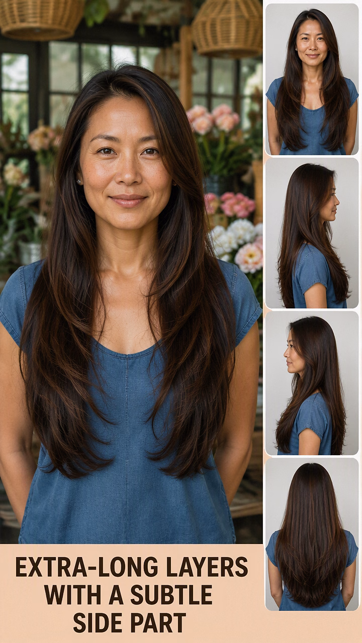 Extra-Long Layers With A Subtle Side Part