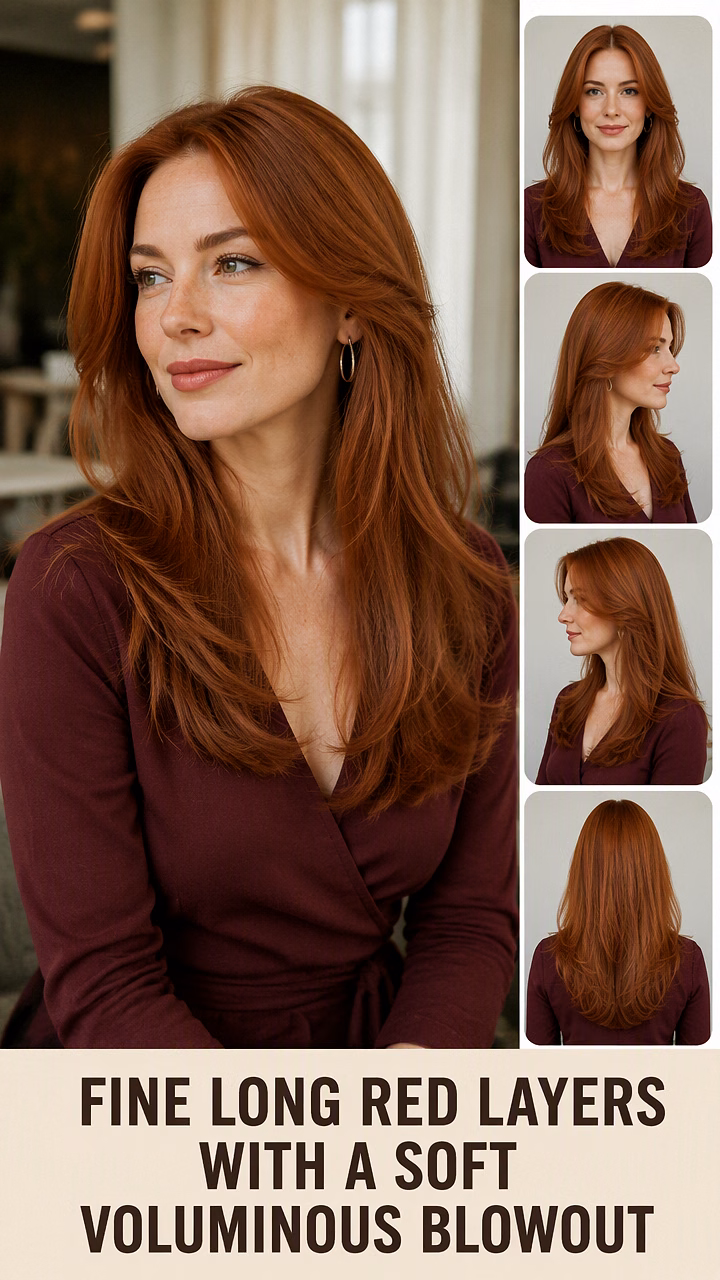 Fine Long Red Layers With A Soft Voluminous Blowout