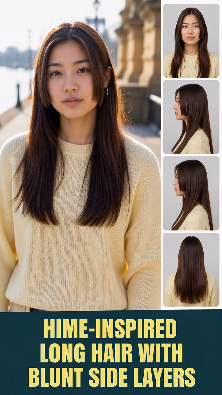 Hime-Inspired Long Hair With Blunt Side Layers