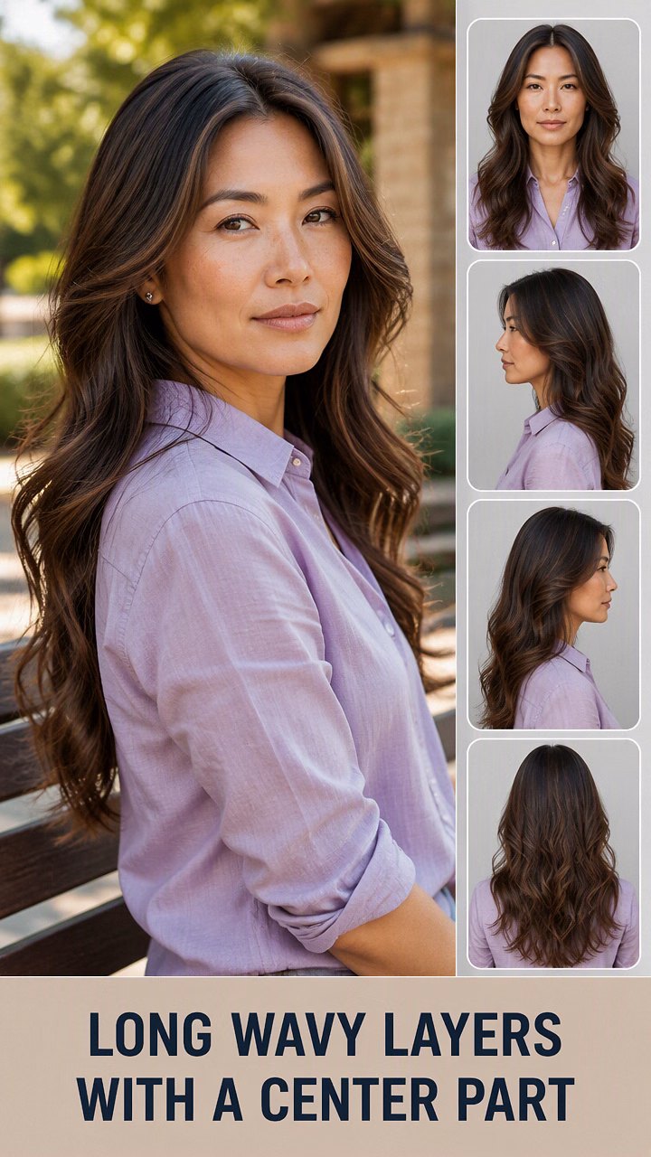 Long Wavy Layers With A Center Part
