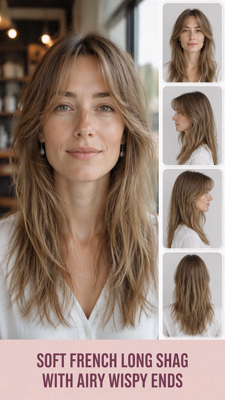 Soft French Long Shag With Airy Wispy Ends
