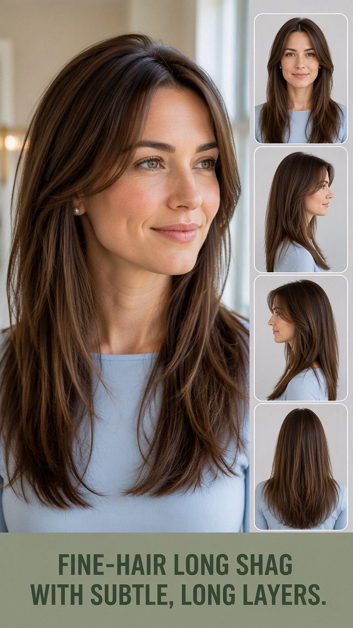 Fine-Hair Long Shag With Subtle, Long Layers