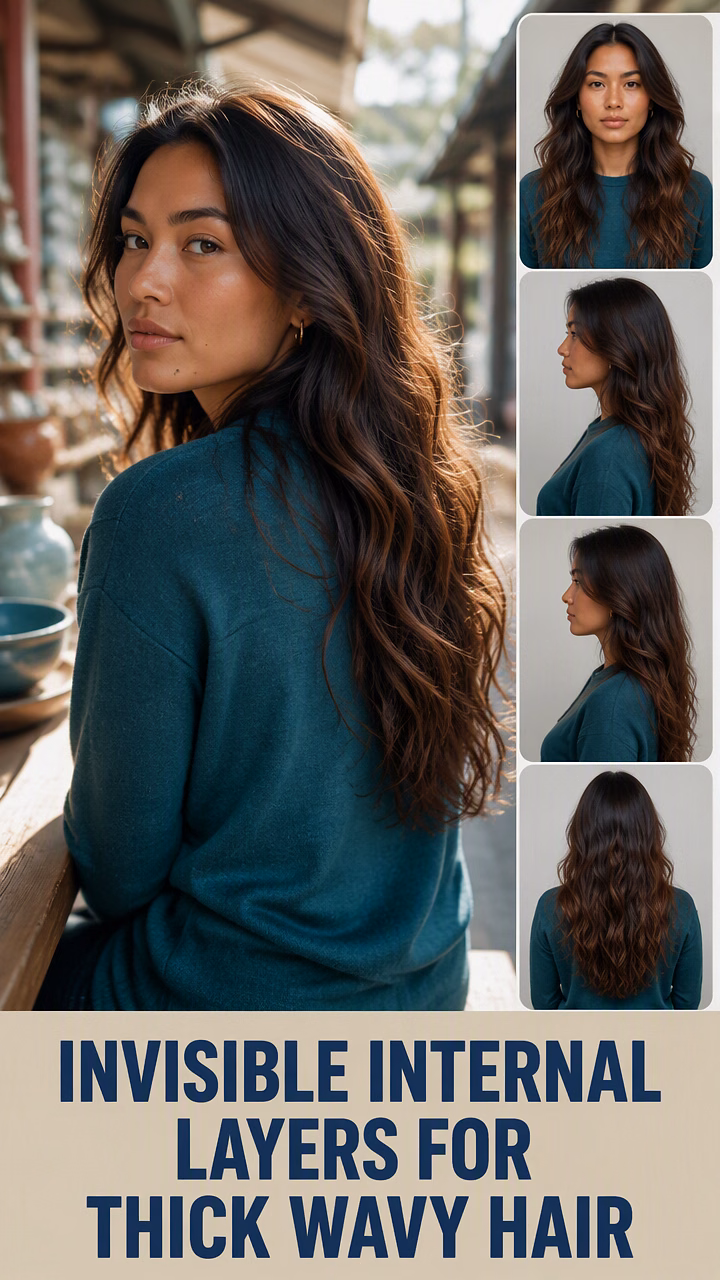 Invisible Internal Layers For Thick Wavy Hair