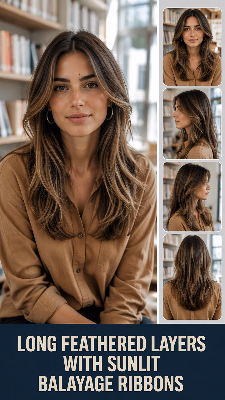 Long Feathered Layers With Sunlit Balayage Ribbons