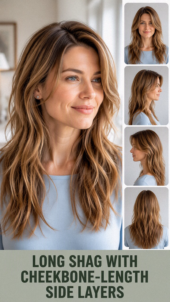 Long Shag With Cheekbone-Length Side Layers