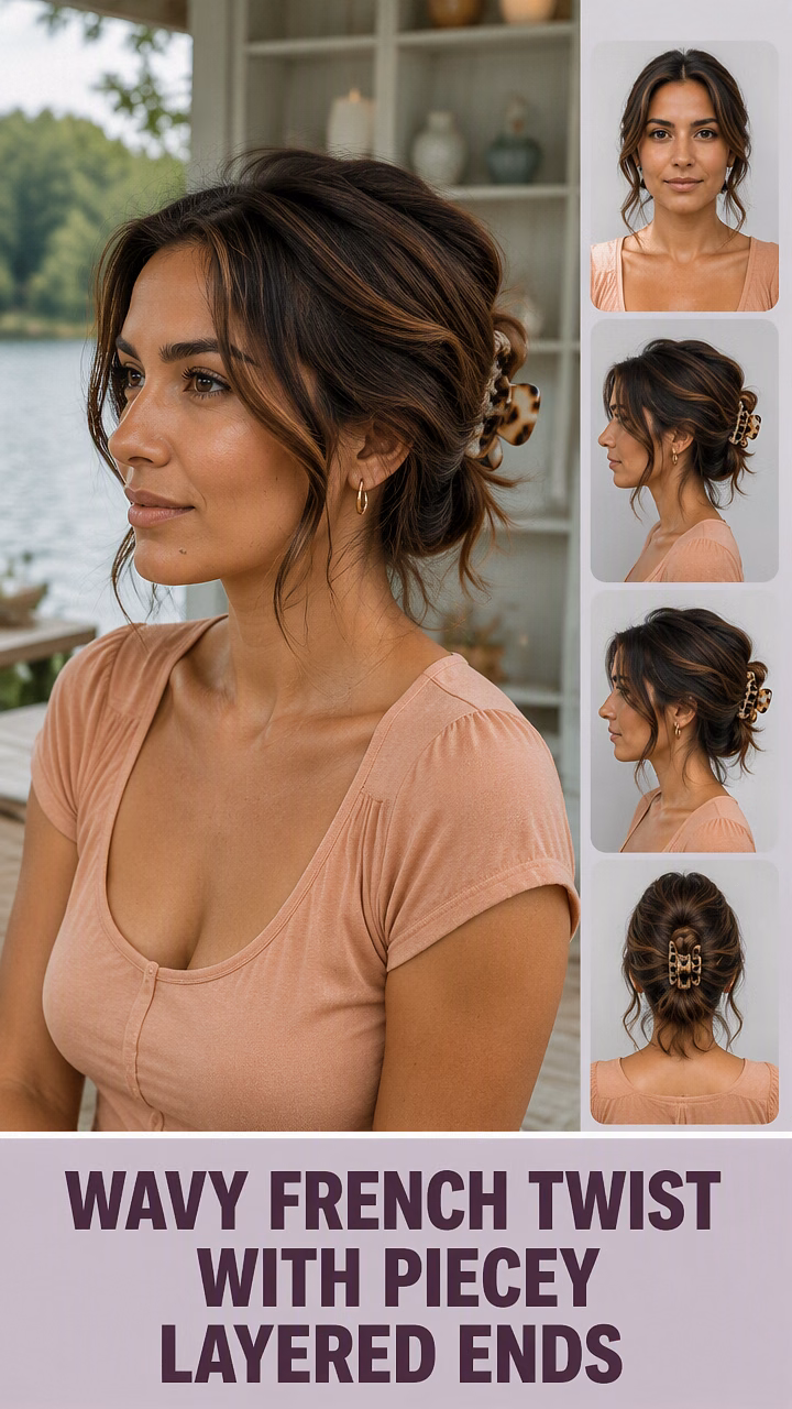 Wavy French Twist With Piecey Layered Ends